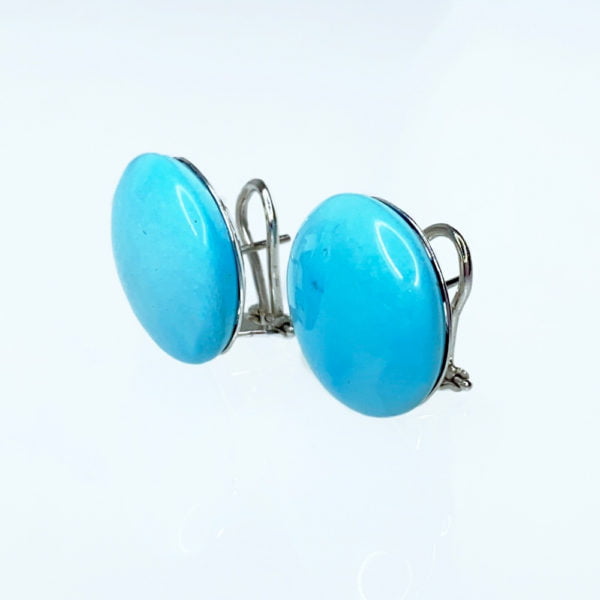 Orecchini a bottone in turchese - Horos Officina Orafa