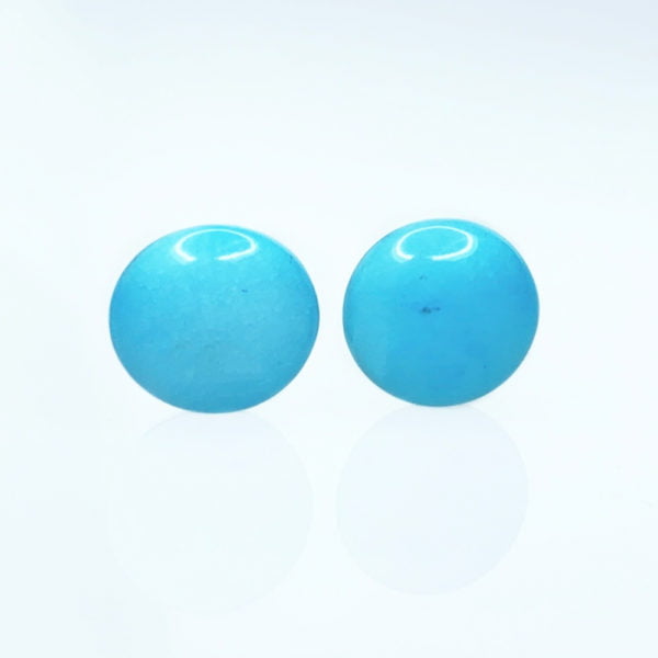 Orecchini a bottone in turchese - Horos Officina Orafa