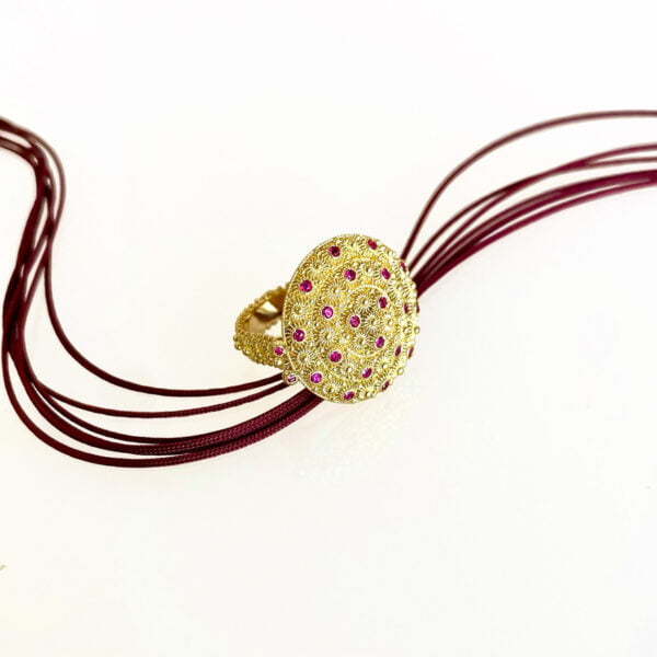Anello in filigrana con rubini - Horos Officina Orafa