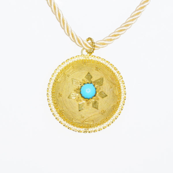 Bottone in filigrana con turchese - Horos Officina Orafa Bottone in filigrana con turchese - Horos Officina Orafa