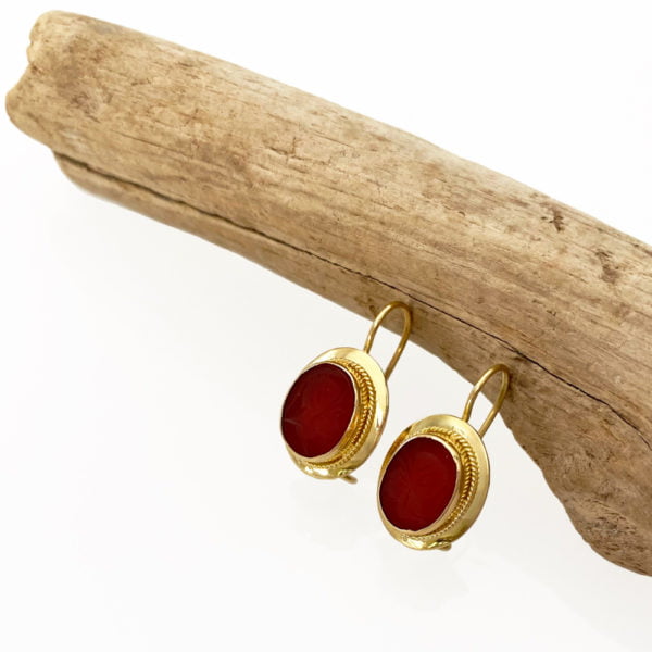 Orecchini corniola monachella - Horos Officina Orafa Orecchini corniola monachella - Horos Officina Orafa